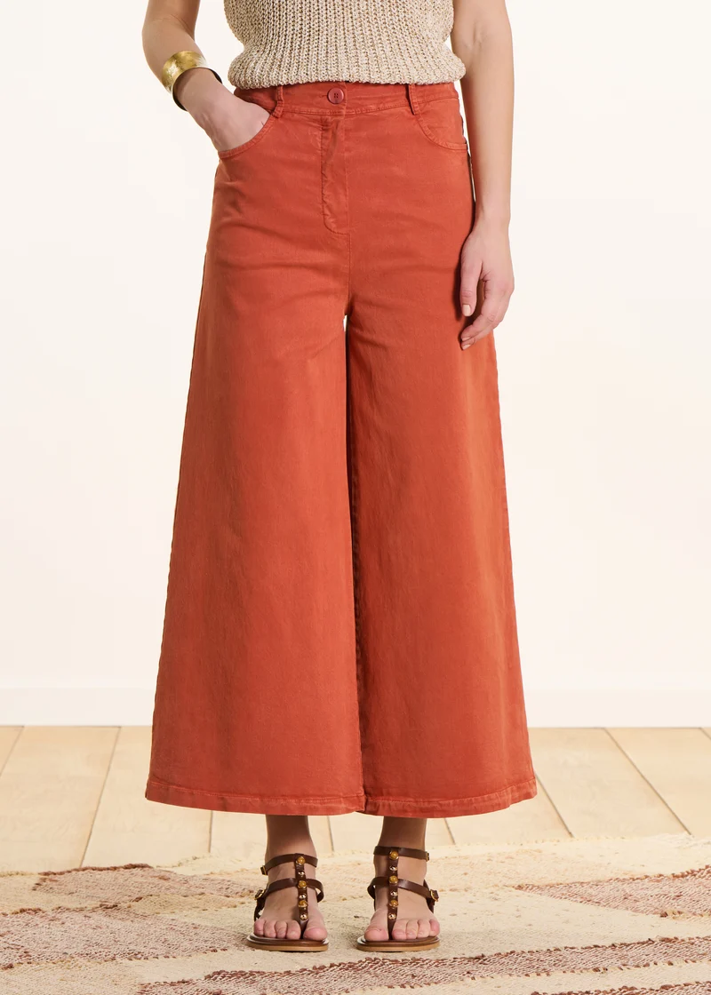 Pantalon terracotta large 7/8ème