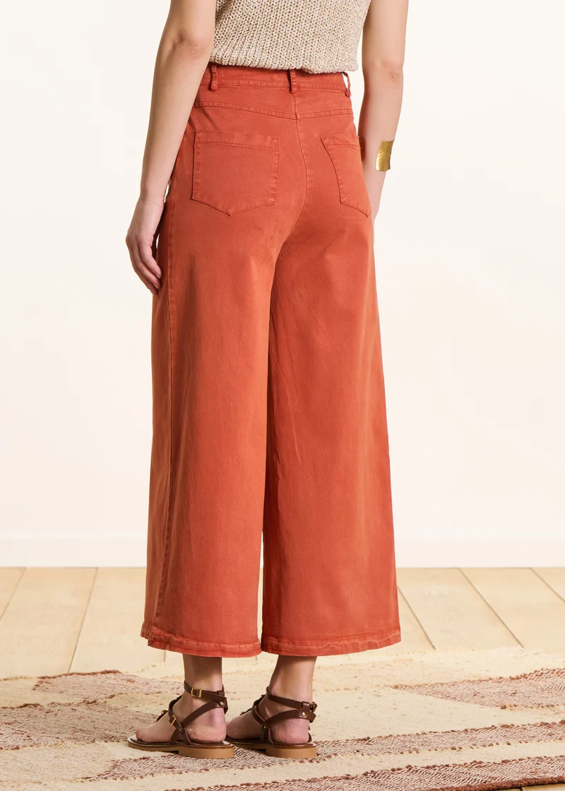 Pantalon terracotta large 7/8ème