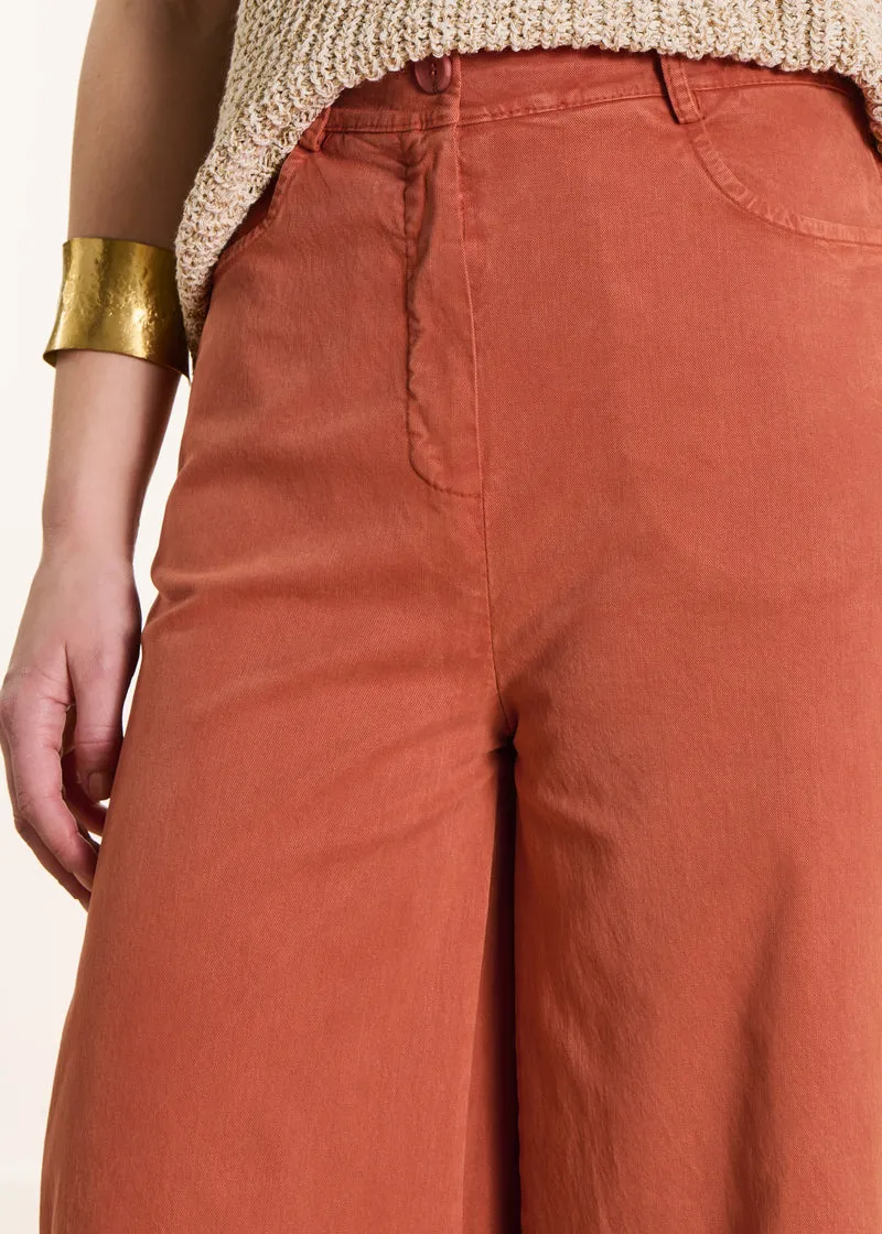 Pantalon terracotta large 7/8ème