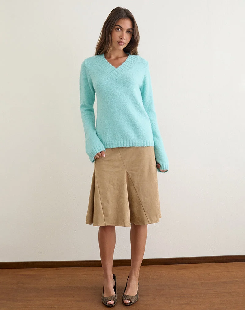 Pull Dinesa en maille bleu clair