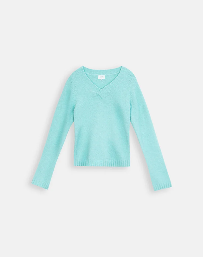 Pull Dinesa en maille bleu clair