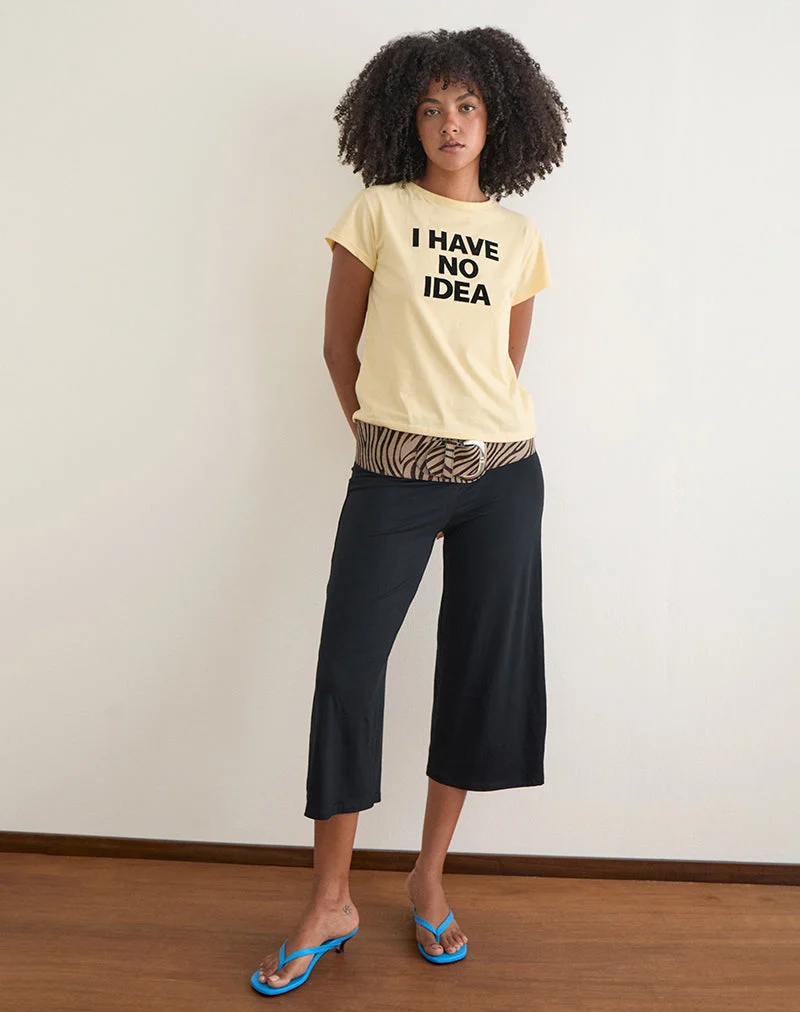 T-shirt ample Clio couleur citron avec imprimé « I Have No Idea »