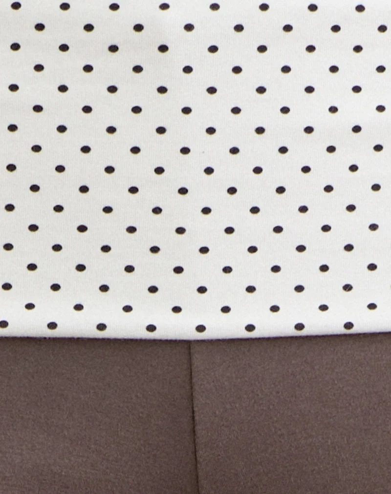 Pantalon Coreta à revers, couleur « Peppercorn », avec ceinture à pois blancs