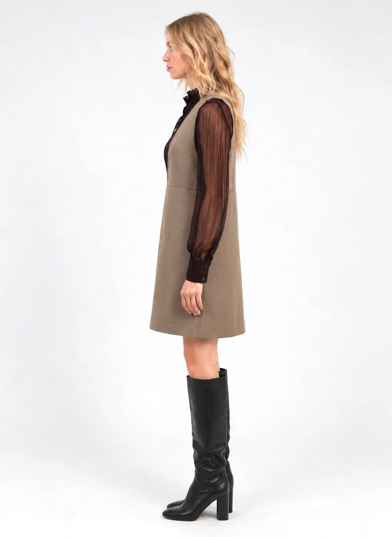 ROBE COURTE MADINA taupe