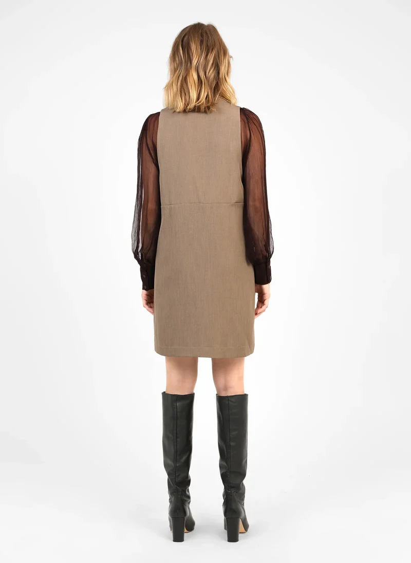 ROBE COURTE MADINA taupe