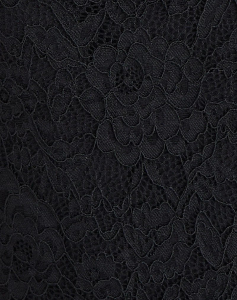 Body Maizy à encolure dos nu en dentelle florale noire