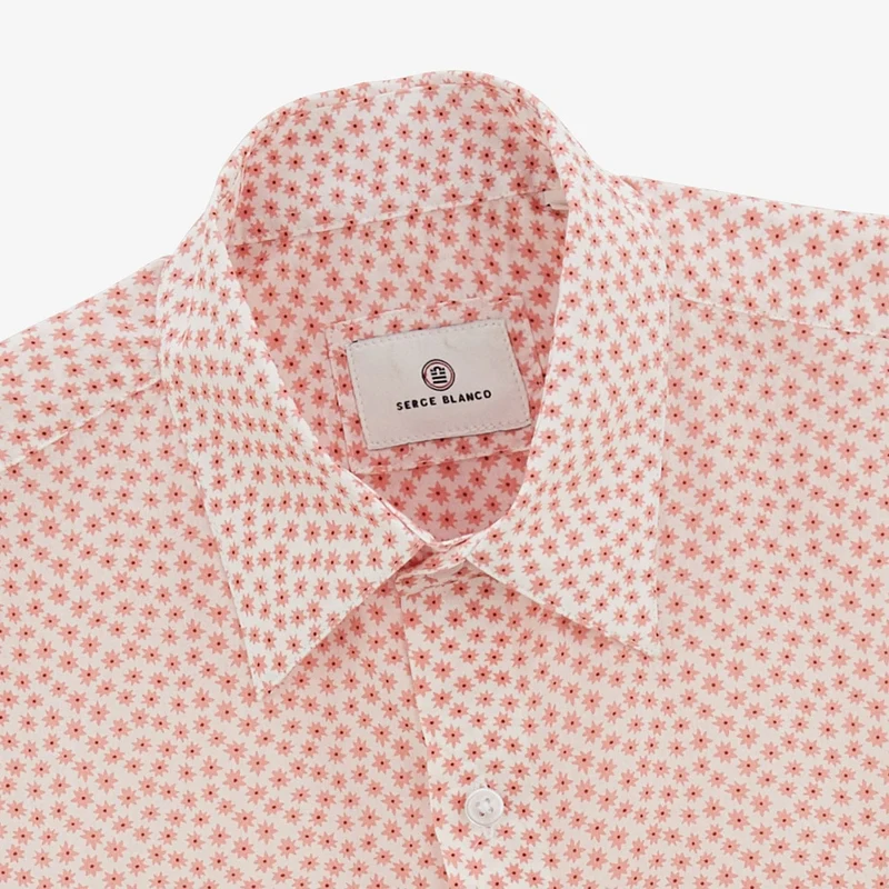 Chemise Charles étoiles orange corail