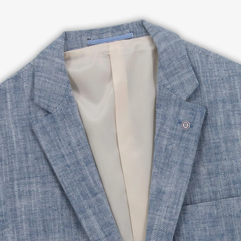Veste blazer Simonni en lin mélangé bleu nuage