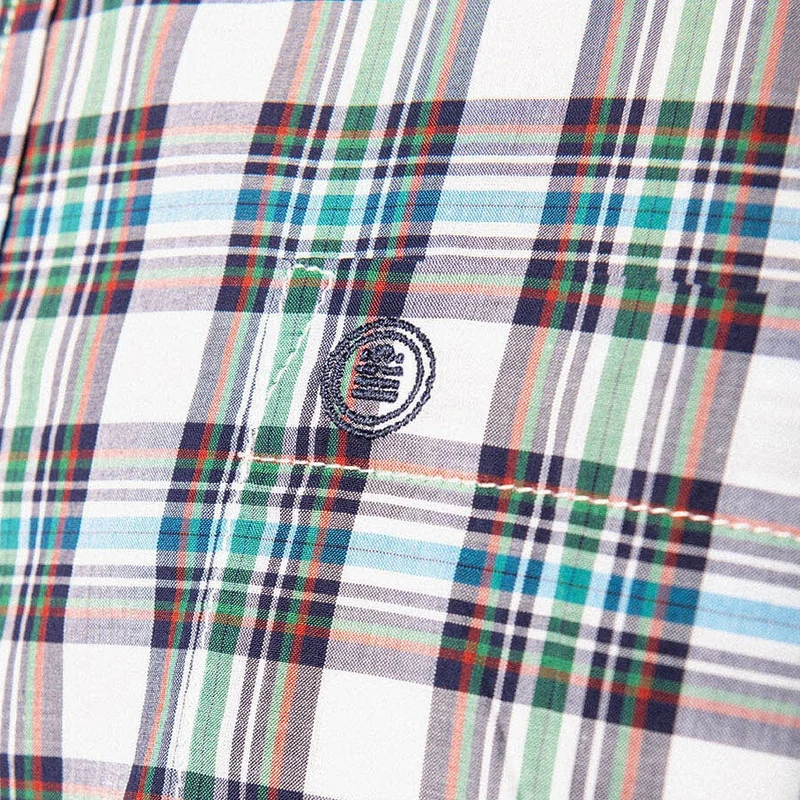 Chemise manches longues à carreaux en coton vert dégradé