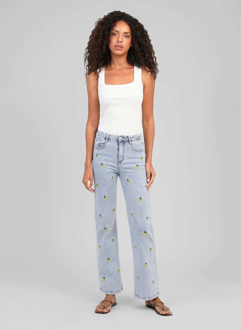 PANTALON PICITRON JEAN bleu clair