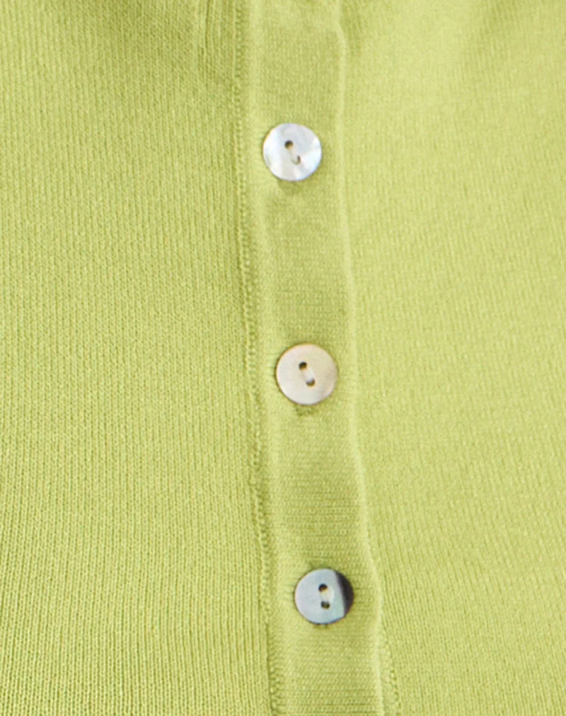 Cardigan court Baniah en maille plate, vert lys