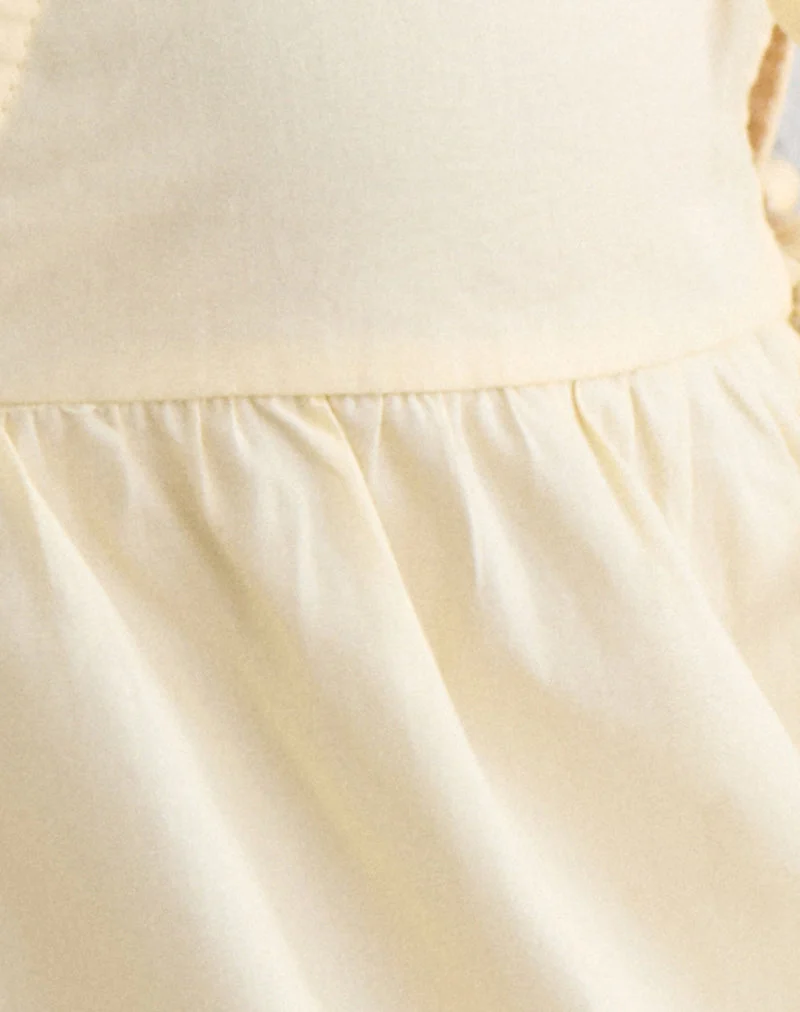 Blouse Fahwa à nouer sur les côtés, en popeline couleur « buttermilk »