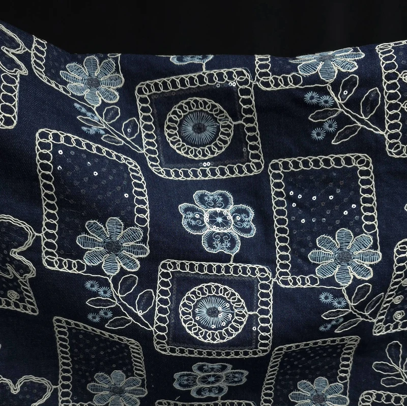Denim Tencel Brodé | Bleu