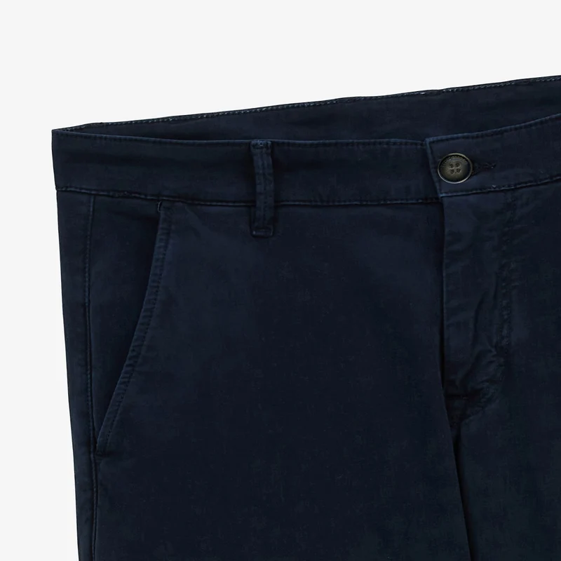 Pantalon coupe confort coton stretch bleu marine 702