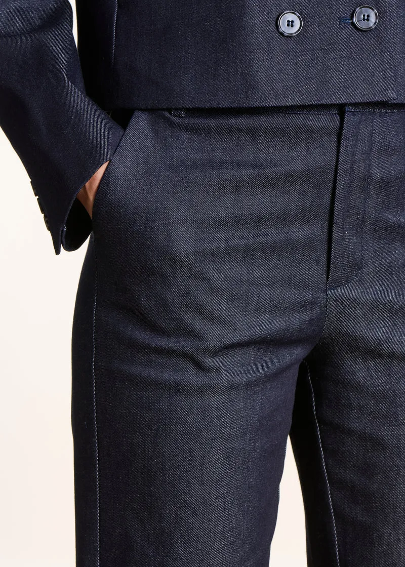 Pantalon droit 7/8ème en denim brut