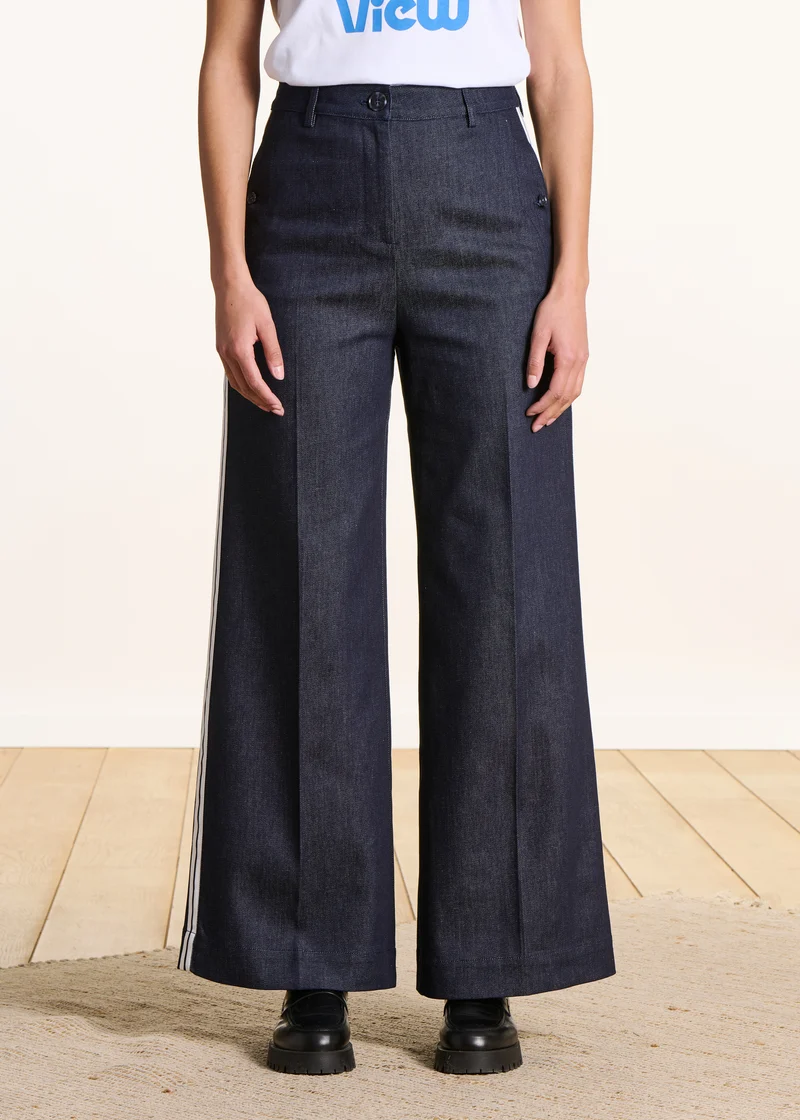 Pantalon droit en denim brut