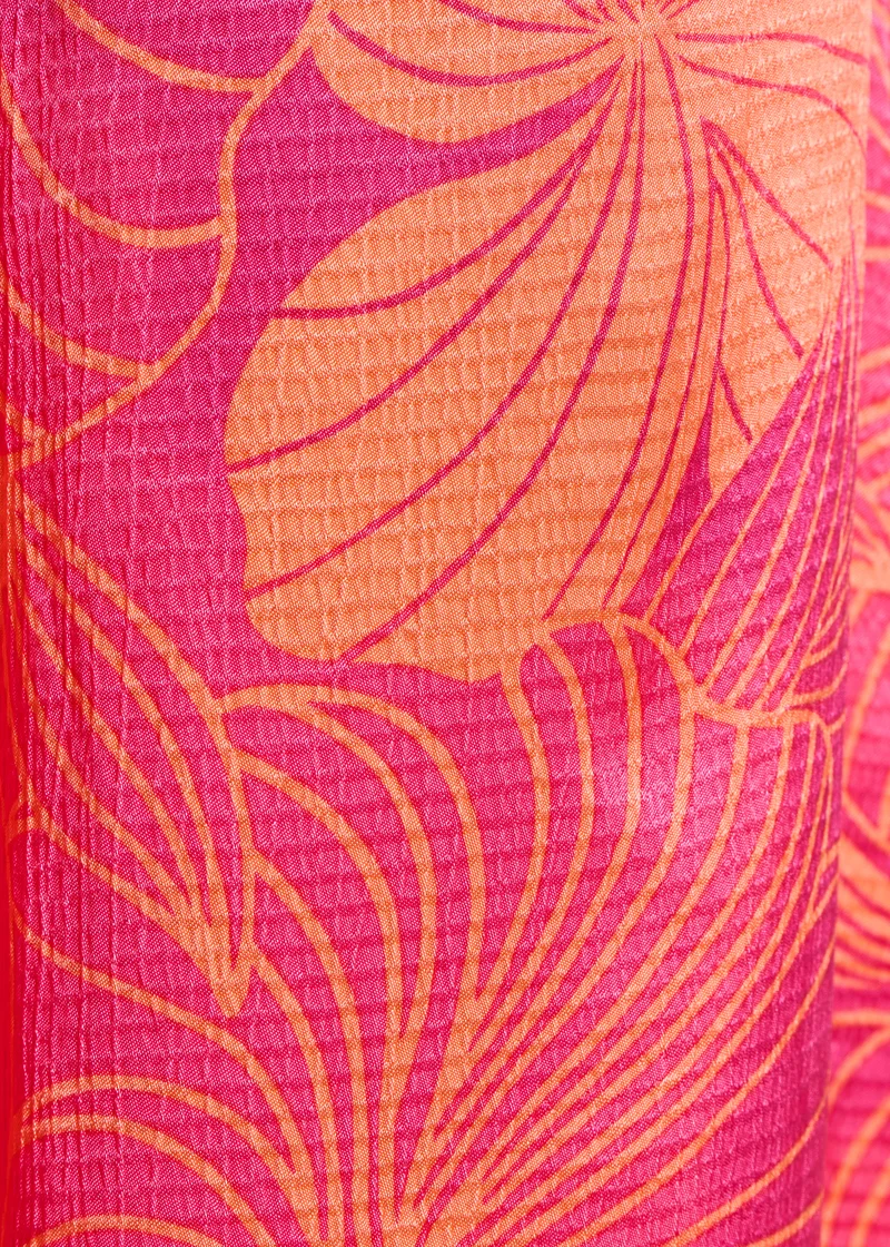 Pantalon long imprimé floral rose
