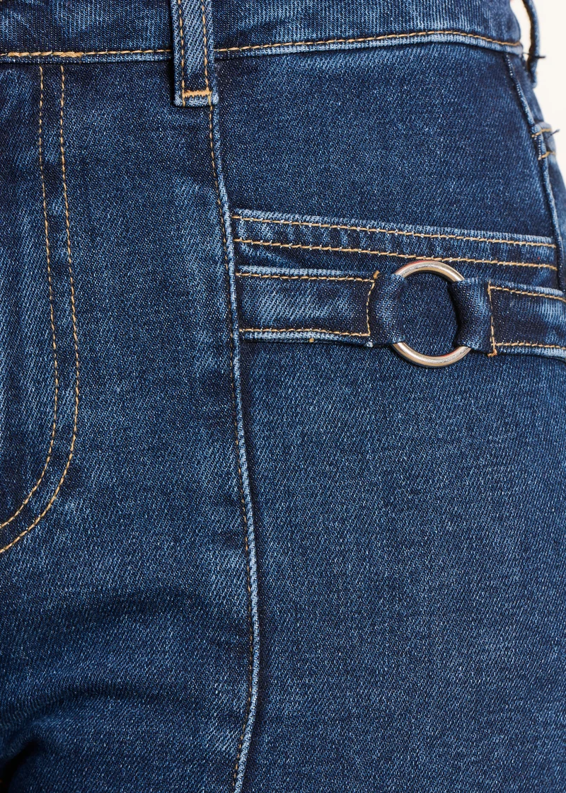 Jean flare taille haute en coton biologique