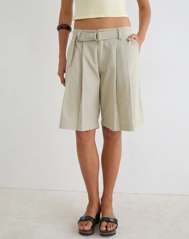 Short utilitaire Niso en sergé de coton, couleur Latte