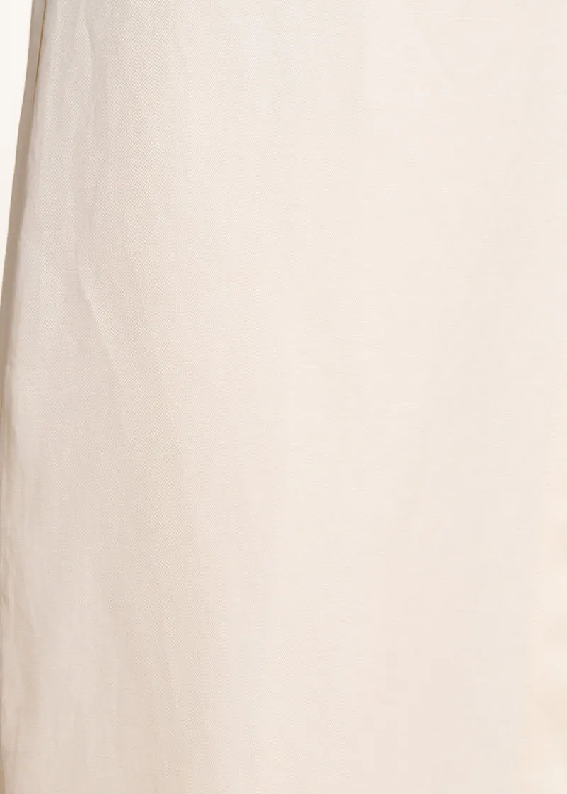 Pantalon taille haute 7/8ème écru à pan