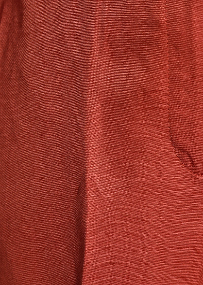 Pantalon large brique avec ceinture