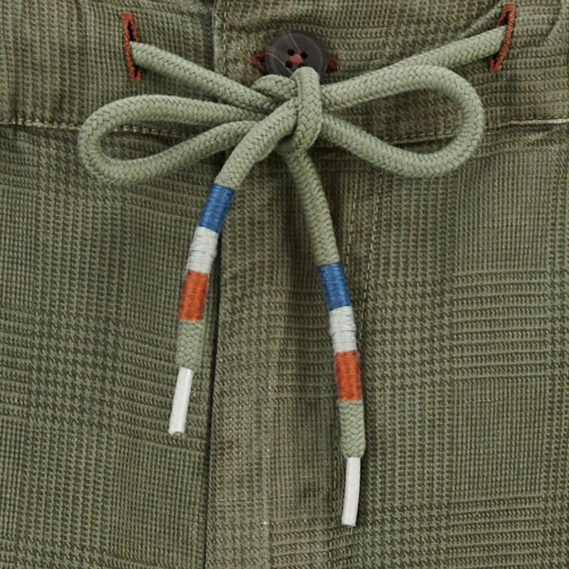 Bermuda 557 en lin et coton coupe ample vert olive