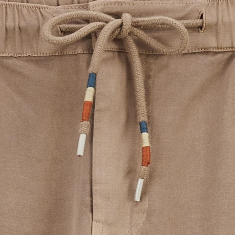 Pantalon 549 avec taille élastiquée en coton beige