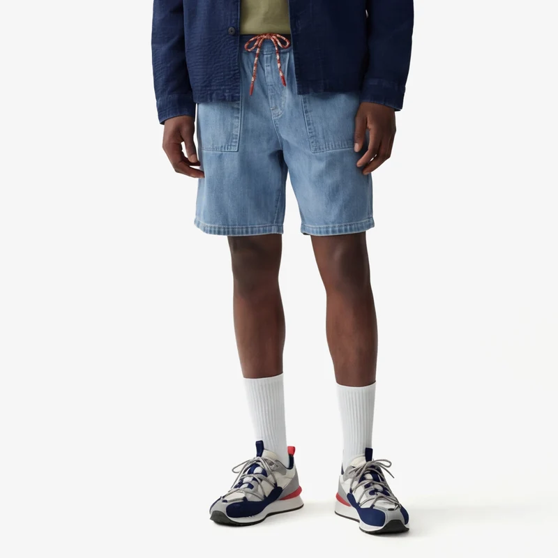 Bermuda 550 en coton coupe ample bleu denim