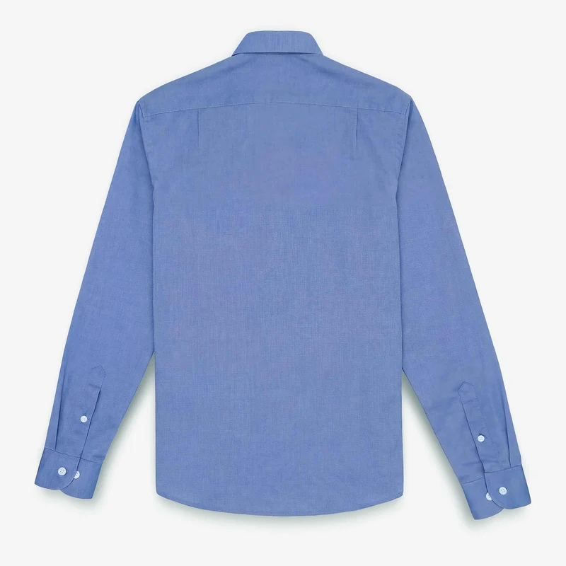 Chemise manches longues en coton bleu