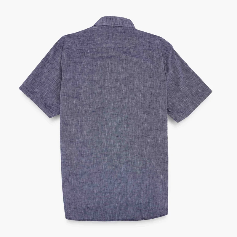 Chemise manches courtes regular bleue avec imprimé
