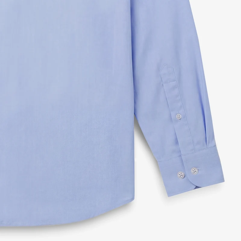 Chemise manches longues en coton fil sidogras bleu ciel