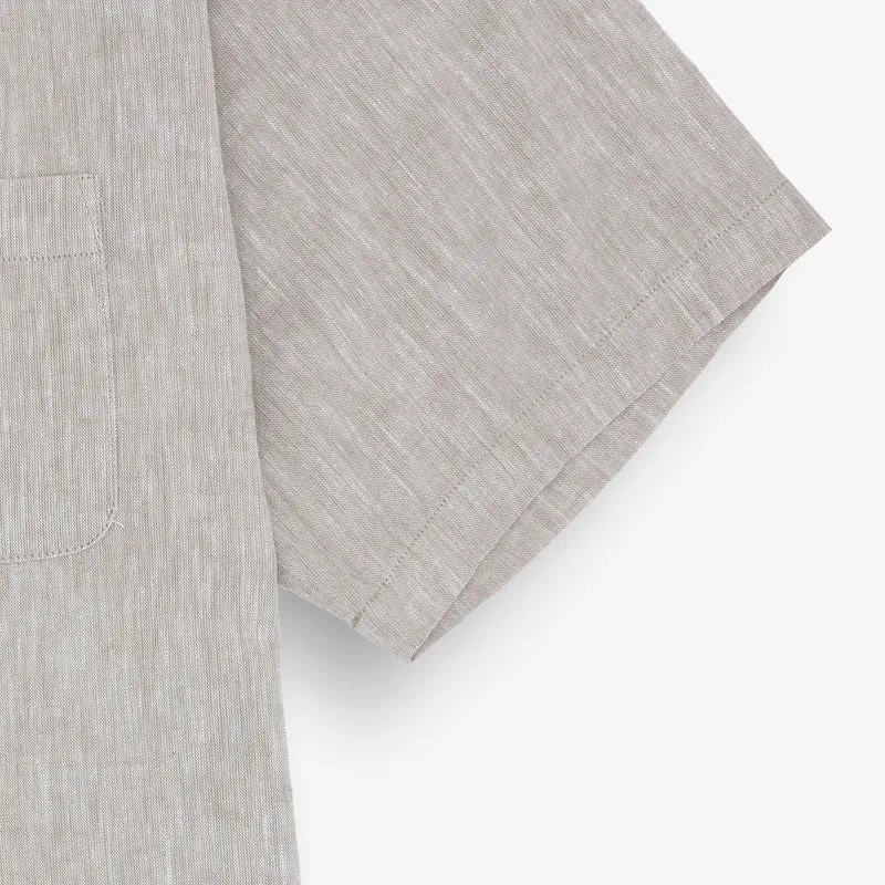Chemise manches courtes regular beige
