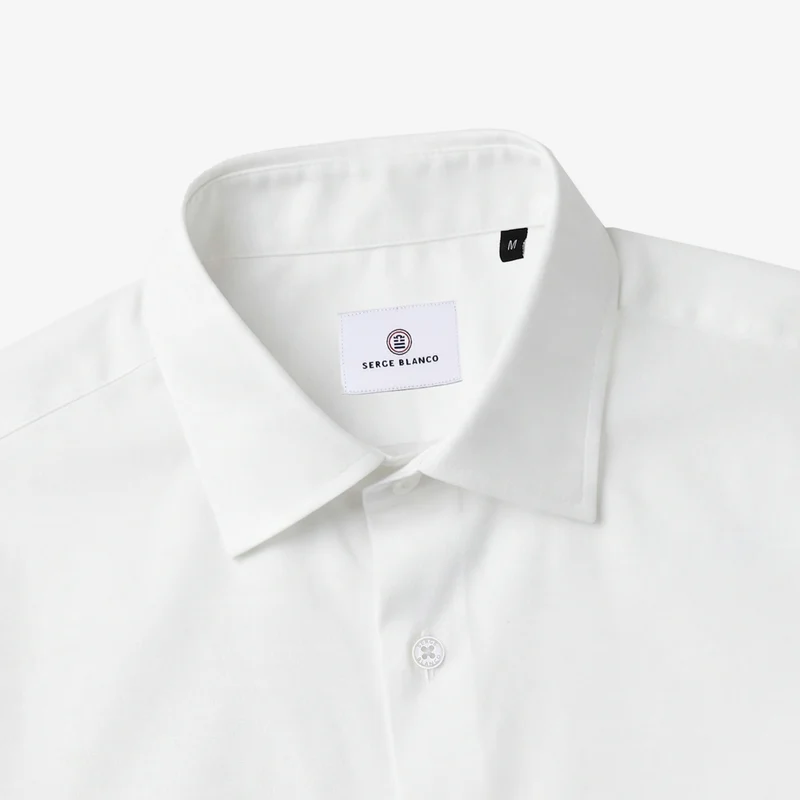 Chemise manches longues en coton blanche sans poche