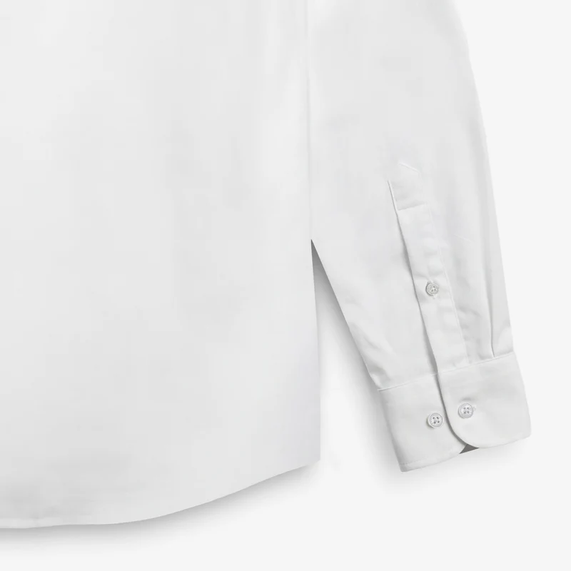 Chemise manches longues en coton blanche sans poche