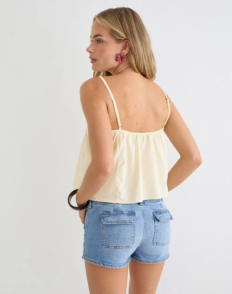 Haut Aliha Cami en popeline couleur « buttermilk »