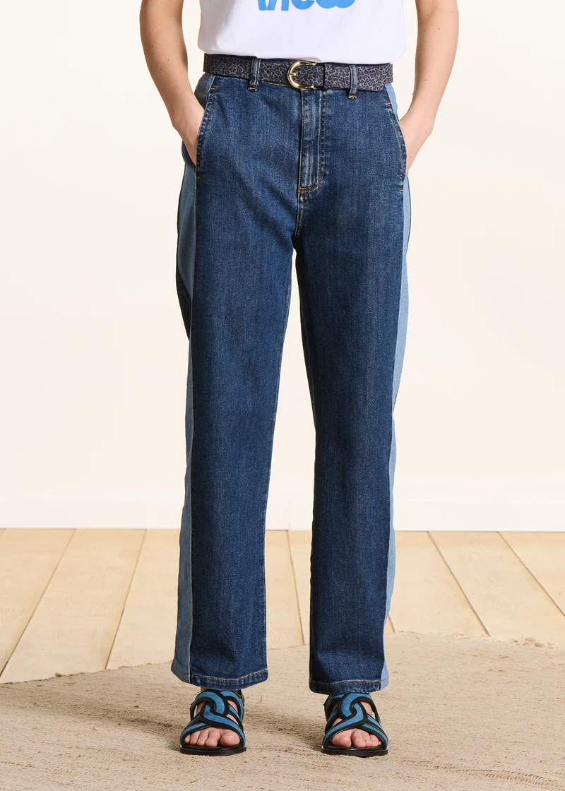 Jean barrel bicolore en coton biologique