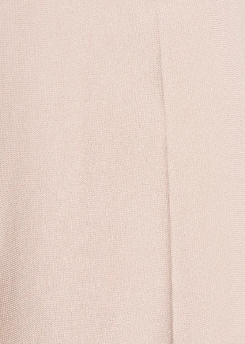 Pantalon large beige taille haute