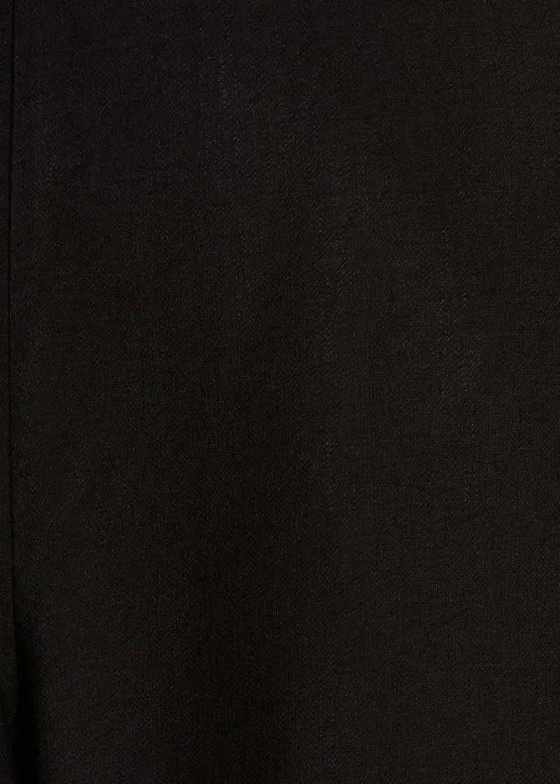 Pantalon droit noir fluide ceinturé
