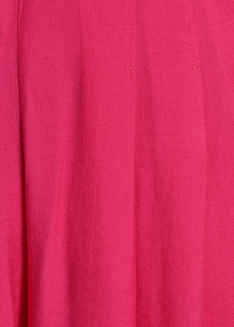 Pantalon rose fuchsia long taille haute élastiquée