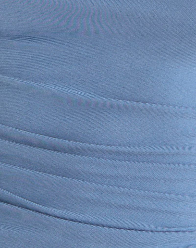 Haut Achara en cupro bleu poudré