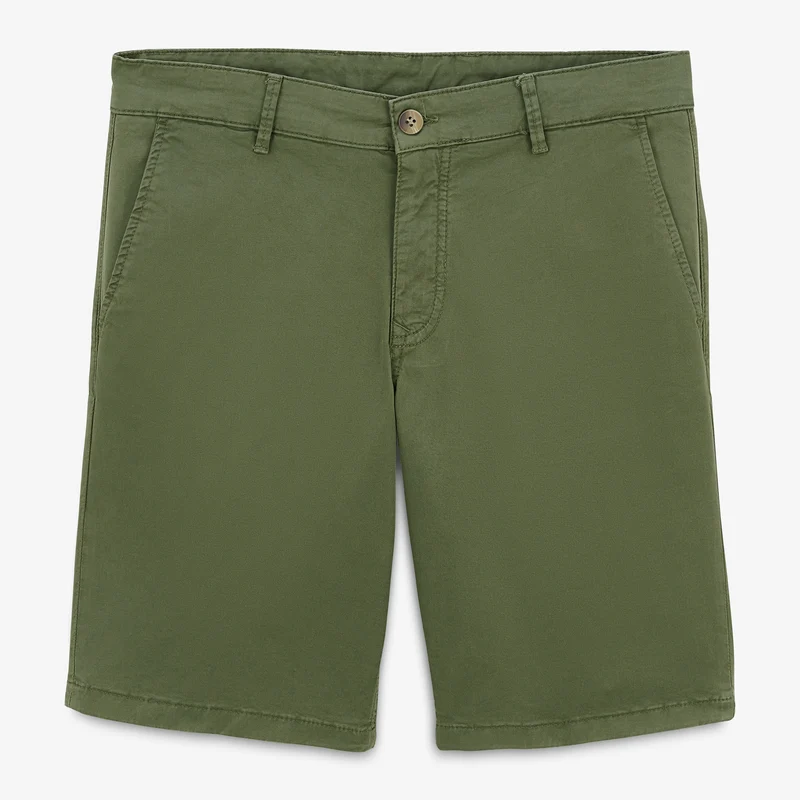 Bermuda 200 coupe confort en coton vert kaki