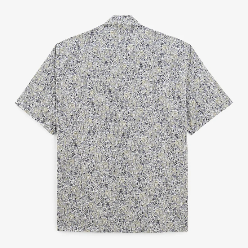 Chemise Caracas imprimé feuillage bleu nuage
