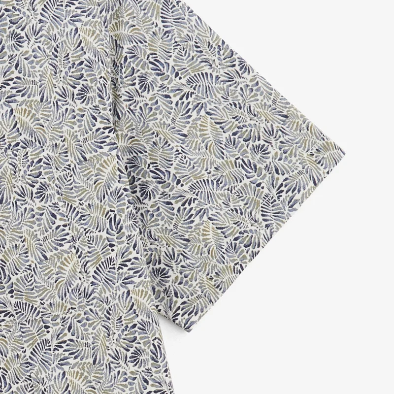 Chemise Caracas imprimé feuillage bleu nuage