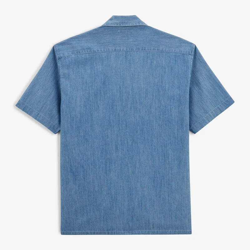 Chemise Caracas avec broderie cerise bleu denim