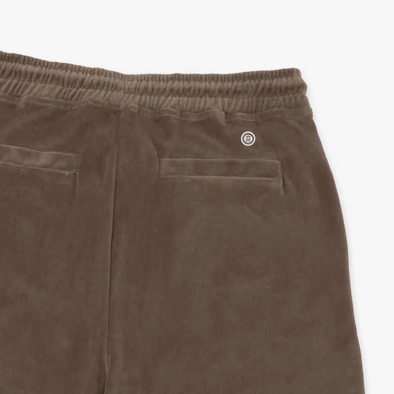 Bermuda en éponge avec taille élastiquée marron argile