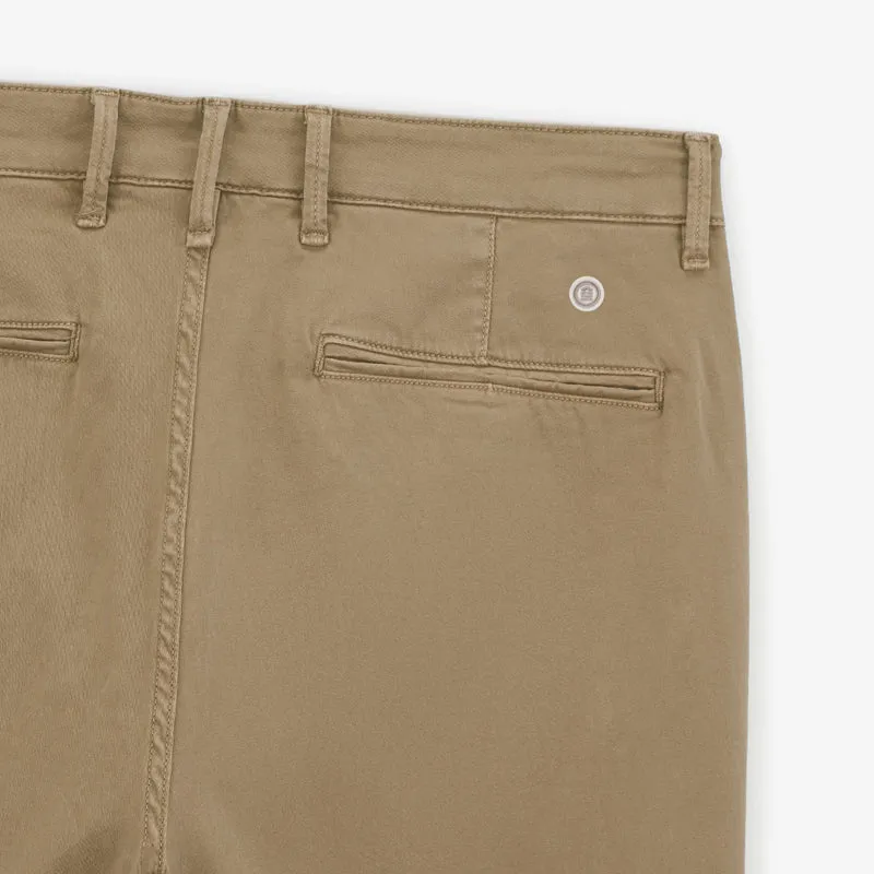 Bermuda 200 coupe droite en coton stretch beige