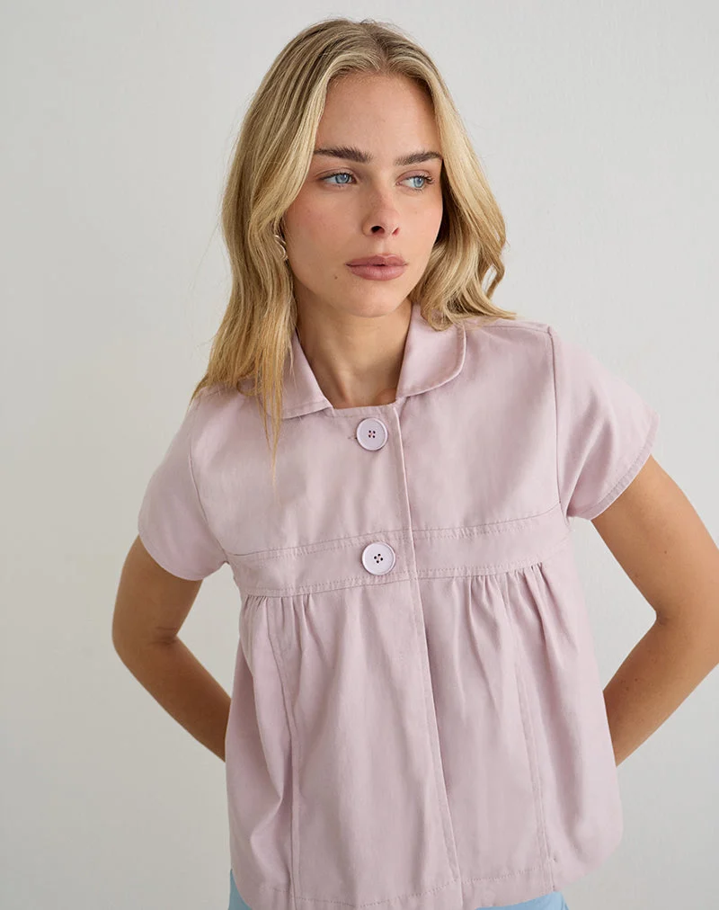 Chemise Kaelus en coton rose pâle