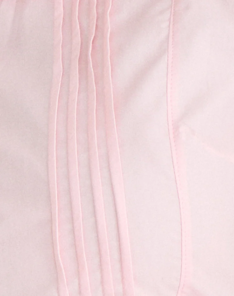 Chemisier Sagima en popeline rose pâle