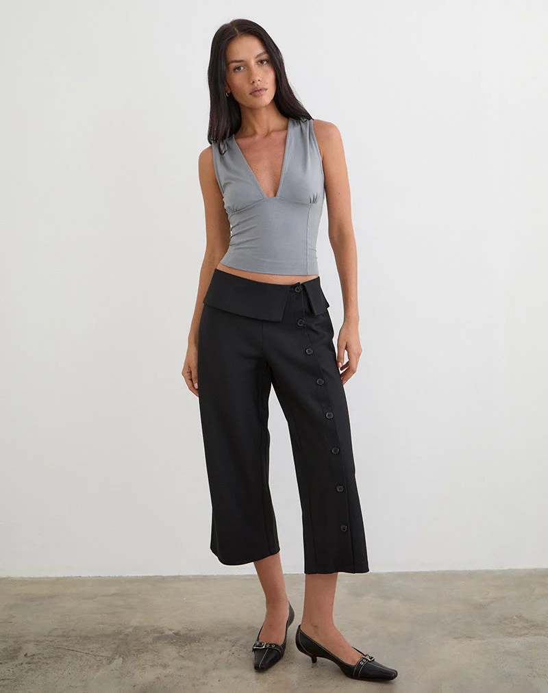Pantalon capri Wamari noir sur mesure