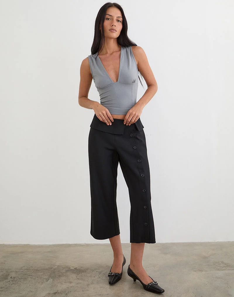 Pantalon capri Wamari noir sur mesure
